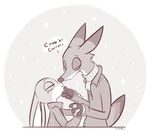  2016 anthro canine clothed clothing dialogue disney duo eyes_closed female fox hand_holding imminent_kiss judy_hopps lagomorph male male/female mammal monochrome nick_wilde rabbit romantic_couple signature simple_background text theartmanor zootopia 