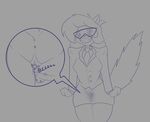  2017 anthro anus blush breasts callie_briggs cat clenched_fists clothing digital_media_(artwork) dripping_pussy eyewear feline female forced_smile fur glasses hidden_vibrator mammal necktie no_underwear paoguu public_masturbation puffed_tail pussy raised_tail sex_toy simple_background solo suit swat_kats text vibrator wet_skirt 