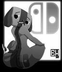  animate_inanimate anthro big_butt breasts butt canine dog female hand_on_knee looking_at_viewer looking_back mammal nintendo nintendo_switch nude open_mouth short_stack simple_background sitting smile solo switch_dog thick_thighs video_games wide_hips 