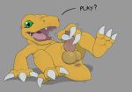  agumon animal_genitalia animal_penis digimon looking_at_viewer male mcfan penis solo 