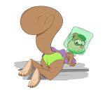  absurd_res alpha_channel anthro ass_up butt clothing colored digital_media_(artwork) female food green_clothing green_panties green_underwear hi_res jar mammal mogg nickelodeon panties pickle_(food) presenting presenting_hindquarters rodent sandy_cheeks sciurid simple_background solo spongebob_squarepants swimwear transparent_background underwear 