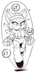  absurd_res anthro bat big_breasts breasts clothed clothing female footwear gloves hi_res jump_rope mammal monochrome ninoeros rouge_the_bat shoes sketch solo sonic_(series) sweat sweatband topless 