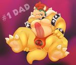  acstlu anus balls bowser bulge butt clothing english_text koopa male mario_bros nintendo pecs penis reptile scalie solo text underwear video_games 