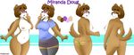  2017 absurd_res anthro areola big_breasts big_butt bottomless breasts butt butt_shot canine clothed clothing digital_media_(artwork) dog female fur hair hi_res huge_breasts legwear looking_at_viewer looking_back mammal mature_female mcfly0crash miniskirt miranda_doug model_sheet mother nipples nude open_mouth parent pussy raised_tail rear_view simple_background skirt smile standing thick_thighs thong underwear wide_hips 