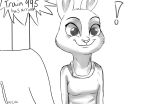  ! brokeguy21 comic disney english_text female greyscale judy_hopps lagomorph mammal monochrome rabbit solo text zootopia 