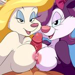  2017 animaniacs anthro areola big_breasts breasts double_titfuck duo_focus erection faceless_male female fifi_la_fume group group_sex half-closed_eyes hi_res lonbluewolf looking_at_viewer male male/female mammal minerva_mink mink mustelid nipples open_mouth penis sex skunk threesome tiny_toon_adventures titfuck tongue warner_brothers 