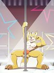 abs anthro anti_dev biceps canine claws clothed clothing erection fox fox_mccloud hi_res humanoid_penis jockstrap male mammal muscular nintendo nipples pecs penis pole solo star_fox stripper_pole toe_claws topless underwear video_games 