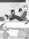  anthro bed boxers_(clothing) clothing comic dialogue english_text fuze hi_res inside lying male nintendo on_back pok&eacute;mon popplio riolu shinx sleeping snivy tepig text underwear video_games 