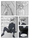  anthro balls bulge chespin clothing comic dialogue english_text fellatio fuze getting_hard grey_background hi_res litten male male/male nintendo oral penis pok&eacute;mon rubbing sex shorts simple_background sitting spread_legs spreading text totodile video_games voyeur 