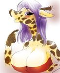  artist_request furry giraffe long_hair purple_eyes purple_hair 