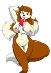  2017 alpha_channel anthro areola big_breasts breasts canine colleen dog erect_nipples female mammal navel nipples nude pussy road_rovers solo yawg 