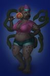  anthro belly big_belly brown_eyes candy eyebrows facial_piercing food hyena lollipop mammal nose_piercing piercing smallcoffemaniac spots tattoo zephyr 