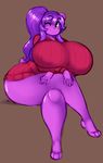  anthro bear big_breasts breasts clothed clothing erect_nipples female fur gammanaut hair hi_res huge_breasts looking_at_viewer mammal nipples simple_background smile sweater thick_thighs wide_hips 