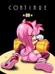  2016 absurd_res amy_rose andersonicth anthro back_boob black_nose breasts butt clothing english_text female footwear gloves green_eyes hair half-closed_eyes hammer headband hedgehog hi_res legwear mammal naughty_face nude piko_piko_hammer pink_hair pussy short_hair signature sitting smile solo sonic_(series) sonic_boom text tongue tongue_out tools video_games 