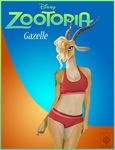  6spiritking antelope anthro bra breasts clothed clothing disney edit female gazelle gazelle_(zootopia) mammal photo_manipulation underwear zootopia 