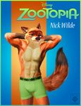  6spiritking abs anthro canine clothed clothing disney edit fox male mammal nick_wilde pecs photo_manipulation topless underwear zootopia 
