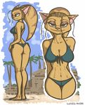  angela_cross anthro beach bikini clothing female lombax looking_at_viewer luraiokun mammal ratchet_and_clank seaside swimsuit video_games 