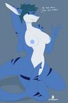  anthro breasts drakeraynier drawing female fish hair huweifs invalid_tag marine nipples nude shark shark_girl teeth waist 