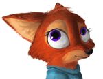  2016 anthro canine clothed clothing disney fan_character female fox headshot_portrait mammal portrait purple_eyes simple_background solo sprinkah white_background young zootopia 