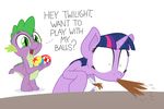  2017 absurd_res ball beverage coffee cup dialogue digital_media_(artwork) dragon duo english_text equine female feral friendship_is_magic fur green_eyes hair hi_res horn horse male mammal multicolored_hair my_little_pony open_mouth pony scalie simple_background sitting smile spike_(mlp) spit_take text twilight_sparkle_(mlp) unicorn zutheskunk 