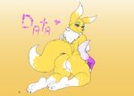  black_nose breasts butt data_(wouhlven) digimon female green_eyes joey-darkmeat looking_at_viewer renamon smile solo 