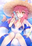  animal_ears caster_(fate/extra) fate/extra fate/stay_night minikon see_through tail wet wet_clothes 