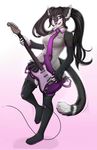  5_fingers anthro black_hair breasts cat clothed clothing feline female hair mammal purple_eyes robyn_paperdoll simple_background smile standing white_background 