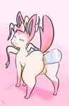  :3 anal anal_penetration anus blue_eyes butt dildo eeveelution female feral half-closed_eyes hi_res immortalstar looking_back nintendo penetration pink_background pok&eacute;mon pussy pussy_juice sex_toy simple_background sylveon video_games 