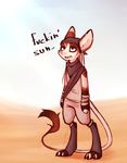  anthro blue_eyes clothed clothing digitigrade english_text hi_res jerboa male mammal noah open_mouth purple_eyes rodent simple_background solo standing suelix teeth text tongue white_background 