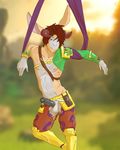  2017 anthro armor balls breath_of_the_wild brown_hair clothing digital_media_(artwork) ember_(laudanumserum) erection fur hair hi_res horn humanoid_penis lagomorph laudanumserum long_ears male mammal navel nintendo nipples penis rabbit simple_background smile solo the_legend_of_zelda uncut video_games 