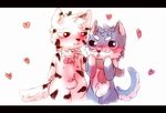  &lt;3 2017 animated black_fur blue_eyes blue_fur canine couple_(disambiguation) cute digital_media_artwork_(2010) dog duo fur heathecliff hug husky irakker love male male/male mammal mane red_eyes scarf standing toony white_fur wolf zino 