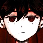  1boy black_eyes black_hair close-up closed_mouth colored_skin double-parted_bangs expressionless hair_between_eyes highres krerue looking_at_viewer male_focus omori omori_(omori) short_hair solo white_skin 