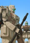 absurdres assault_visor earth_federation flanker_(flanker8649) green_visor ground_gm gun gundam gundam_08th_ms_team highres holding holding_gun holding_weapon mecha mecha_focus mobile_suit no_humans robot science_fiction standing weapon 