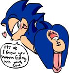  &lt;3 after_sex anus ass_up back_turned balls blue_fur blush butt cum cum_in_ass cum_inside dialog english_text erection fur gaping gaping_anus gay green_eyes hedgehog looking_at_viewer male mammal neosonic open_mouth penis perverted_bunny raised_tail sega solo sonic_(series) sonic_team sonic_the_hedgehog talking_to_viewer text 