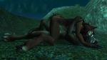  3d black_hair blue_eyes breasts brown_hair canine ellowas female grope hair hindpaw lesbian licking long_hair lying mammal nipples nude on_back paws red_eyes tailless tongue video_games warcraft were werewolf wolf worgen world_of_warcraft 