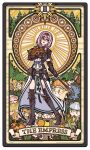  1girl absurdres armor belt belt_bag blue_bow bow bowl bowl_hat braid card_(medium) corn dan'in-san_(shirogane_noel) elfriend_(shiranui_flare) fingerless_gloves flower food fruit gloves green_eyes grey_hair hair_between_eyes hair_ornament hamster hat highres hololive lemon mace meatbandit medium_hair open_mouth pumpkin sheath shirogane_noel shirogane_noel_(1st_costume) solo star_(symbol) subatomo_(oozora_subaru) sunflower tarot tarot_(medium) the_empress_(tarot) tree virtual_youtuber weapon wheat windmill 