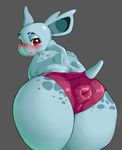  anthro anus big_anus big_butt blush bulge butt clothing female furgonomics grey_background hi_res looking_at_viewer looking_back nidorina nintendo panties pok&eacute;mon presenting presenting_hindquarters red_eyes simple_background solo thick_thighs tongue tongue_out underwear upright-infinity video_games wide_hips 