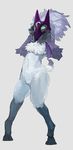  2016 3_fingers anthro butt caprine digitigrade female flat_chested fur green_eyes hair hi_res hooves kindred_(lol) lamb_(lol) league_of_legends liteu long_ears long_hair mammal mask nude pussy riot_games sheep simple_background solo spirit video_games white_background white_fur white_hair 