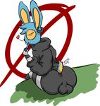  &lt;3 2017 anthro backsack balls butt clothed clothing digital_media_(artwork) ear_piercing fingerless_gloves fur girly gloves hair invalid_tag kushugurub_(character) lagomorph legwear looking_at_viewer male mammal piercing rabbit simple_background sitting solo standing_tough teeth thick_thighs underwear wide_hips 