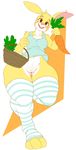  anthro blush carrot clothing cuddlesong disney female food lagomorph legwear looking_at_viewer mammal pussy rabbit rabbit_(winnie_the_pooh) smile solo thick_thighs thigh_highs vegetable wide_hips winnie_the_pooh_(franchise) 