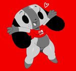  &lt;3 2017 :d animate_inanimate anthro barefoot belly big_ears black_nose bottomless breasts canine clothed clothing cute dog english_text female happy hi_res long_ears mammal nintendo nintendo_switch open_mouth raised_arm red_background shirt short_stack simple_background slightly_chubby smile solo sssonic2 standing switch_dog text thick_thighs video_games 