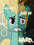  2017 blonde_hair equine friendship_is_magic hair male mammal my_little_pony portrait poster purple_eyes solo starbat zephyr_breeze_(mlp) 