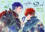  armor blue_eyes blue_hair cape eliwood_(fire_emblem) fire_emblem fire_emblem:_rekka_no_ken fire_emblem_cipher gloves hector_(fire_emblem) multiple_boys red_hair short_hair smile suzuki_rika 