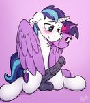  2017 absurd_res animal_genitalia animal_penis balls blue_hair blush brother brother_and_sister cutie_mark duo equine equine_penis erection feathered_wings feathers friendship_is_magic hair hi_res horn incest male mammal medial_ring my_little_pony penis purple_feathers selenophile sibling sister twilight_sparkle_(mlp) unicorn vein winged_unicorn wings 