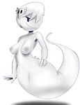  areola breasts carrie_krueger cartoon_network chromatic_aberration female ghost hair hair_ornament hand_on_hip hi_res nipples not_furry nude simple_background smile solo spirit the_amazing_world_of_gumball thehumancopier white_background wide_hips 