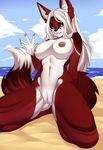  2017 anthro big_breasts breasts butt canine female fox fur hair iwbitu looking_at_viewer mammal naomi_fox nipples nude pussy solo white_hair 