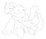  after_sex blush cheek_kiss cute duo fan_character flaccid kissing legendary_pok&eacute;mon lugia male male/male mew monochrome nintendo penis pok&eacute;mon size_difference slimefur smile video_games 