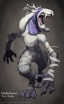  antlers bandage bloodborne brown_background claws facing_viewer fangs female fur horn lgliang monster simple_background tagme toriel undertale vicar_amelia video_games white_fur 