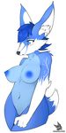  bkue_eyes bkush blue_nipples breasts canine drakeraynier female fox mammal nipples nude open_mouth pussy simple_background solo white_background 