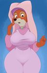  acstlu anthro big_breasts breasts canine clothing disney dress eyelashes female fox fur hi_res huge_breasts maid_marian mammal open_mouth orange_fur robin_hood_(disney) solo teeth tongue voluptuous white_fur wide_hips 